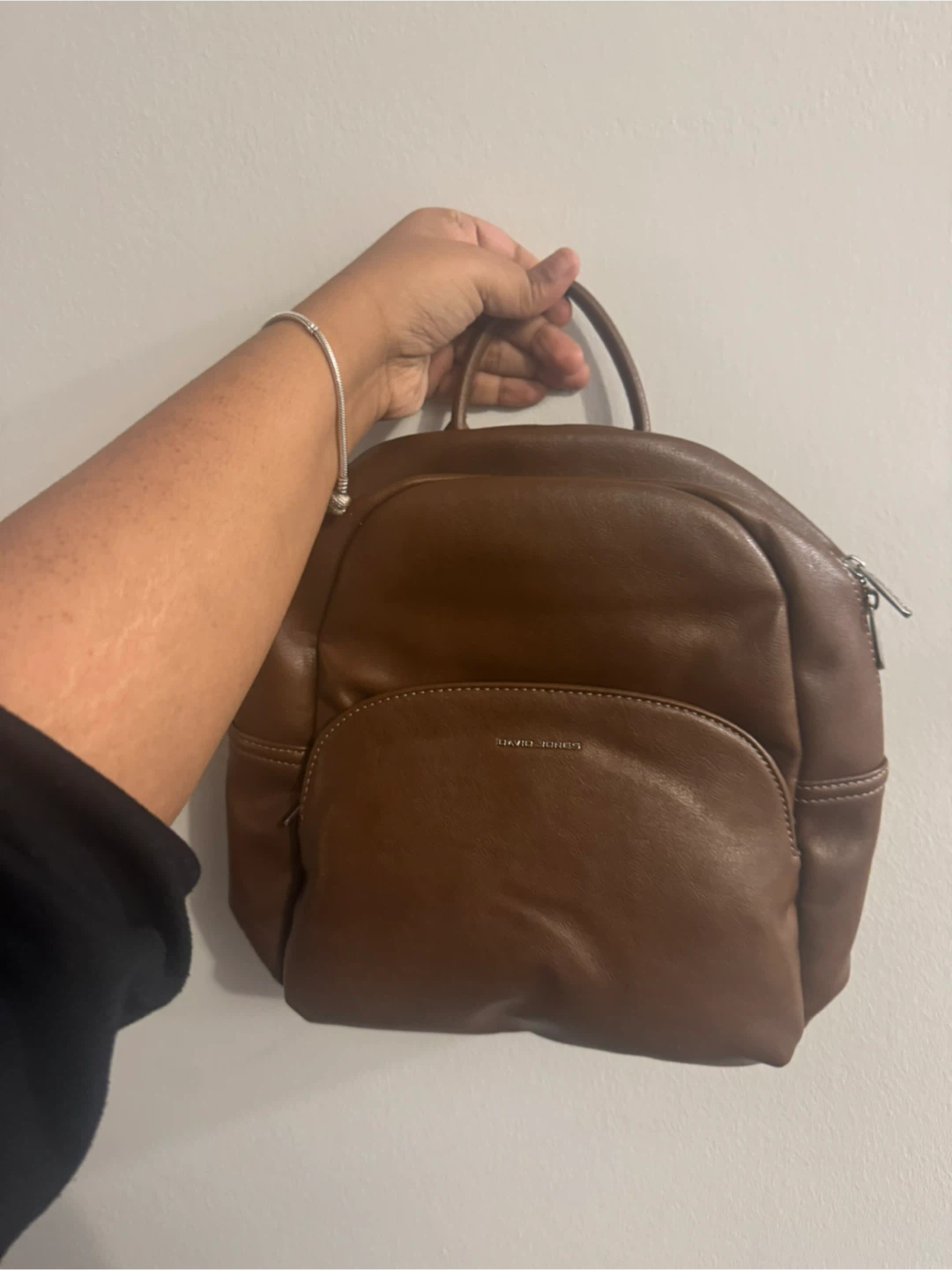 Brown Faux Leather Backpack