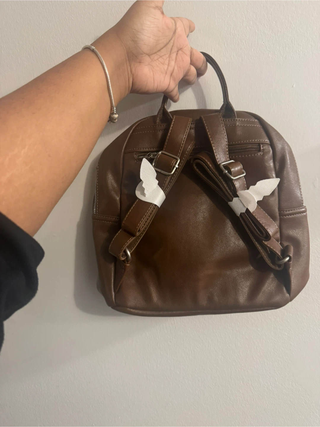 Brown Faux Leather Backpack - photo 2