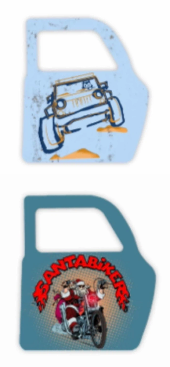 Car Door Shaped Metal Signs with Vintage Graphics - photo 2