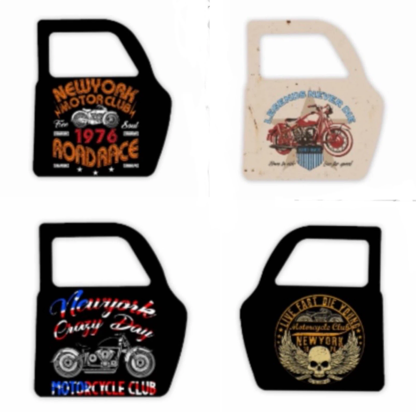 Car Door Shaped Metal Signs with Vintage Graphics - photo 5