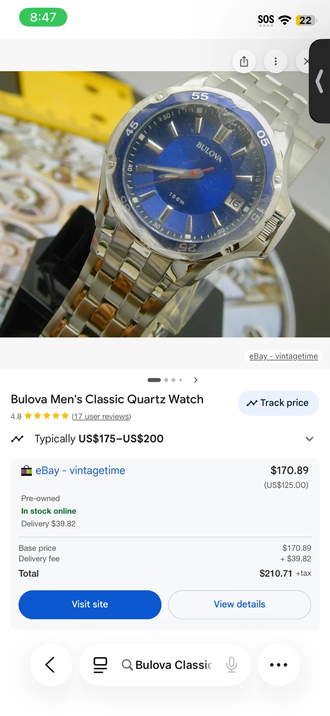 bulova classic blue/steel ø45 mm ref: 98b297 - photo 2