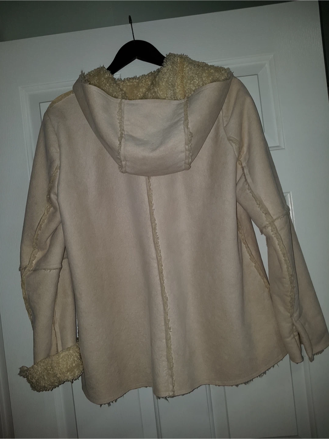 Brown Suede Jacket with Shearling Collar and Belt - photo 4