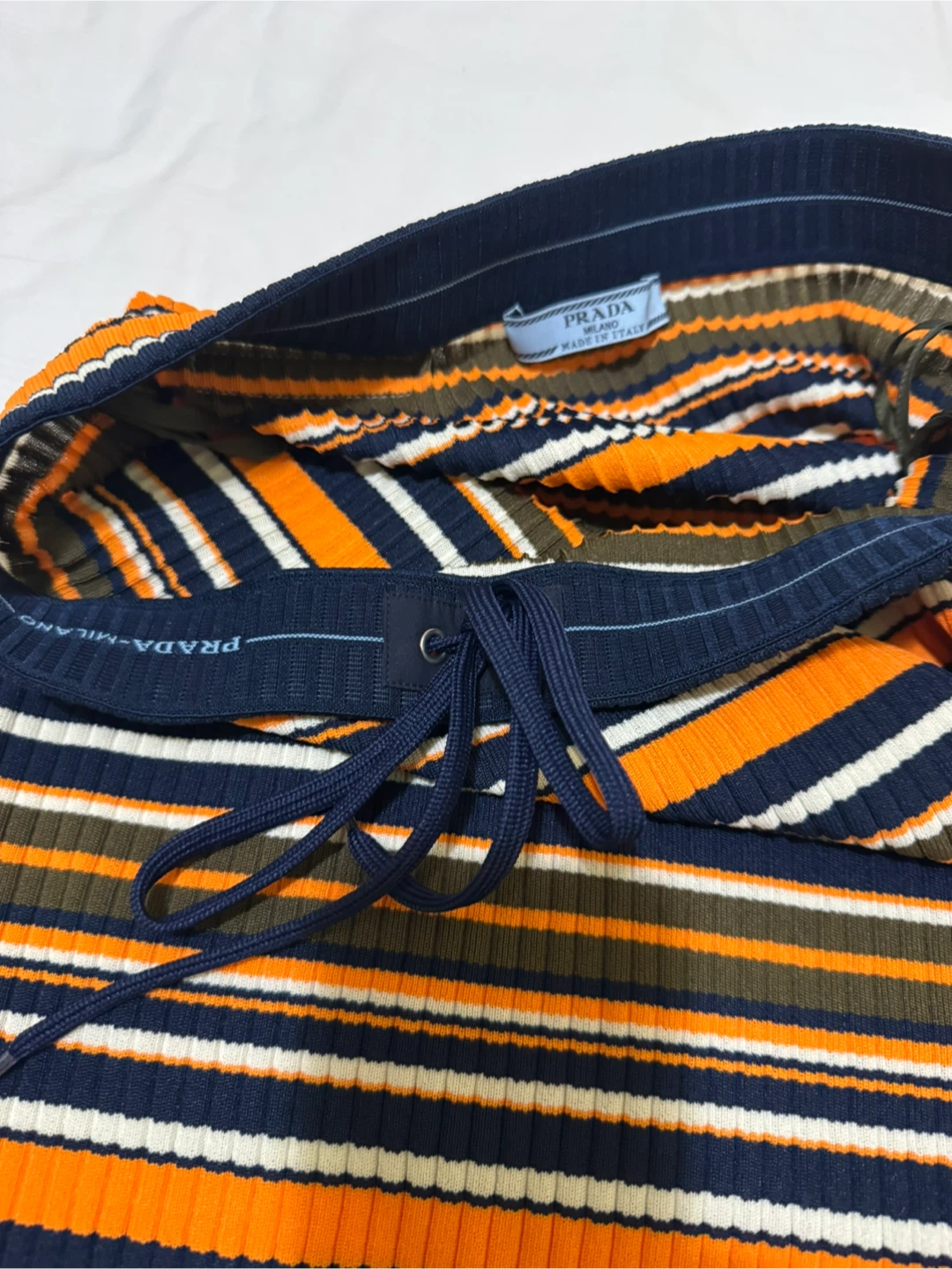 Prada Striped Knit Midi Skirt Size 44 - photo 5