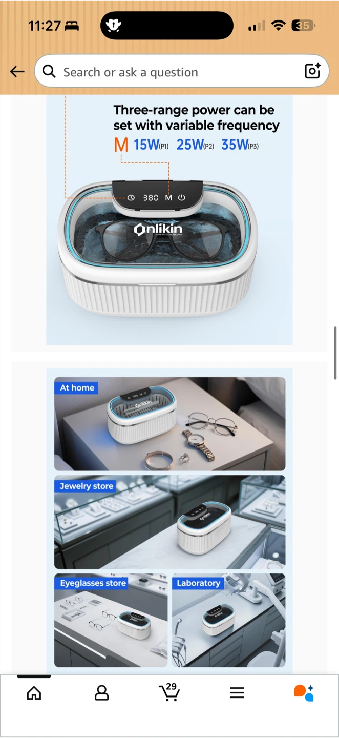 Ultrasonic Jewelry Cleaner 45kHz – Glasses / Rings - photo 4