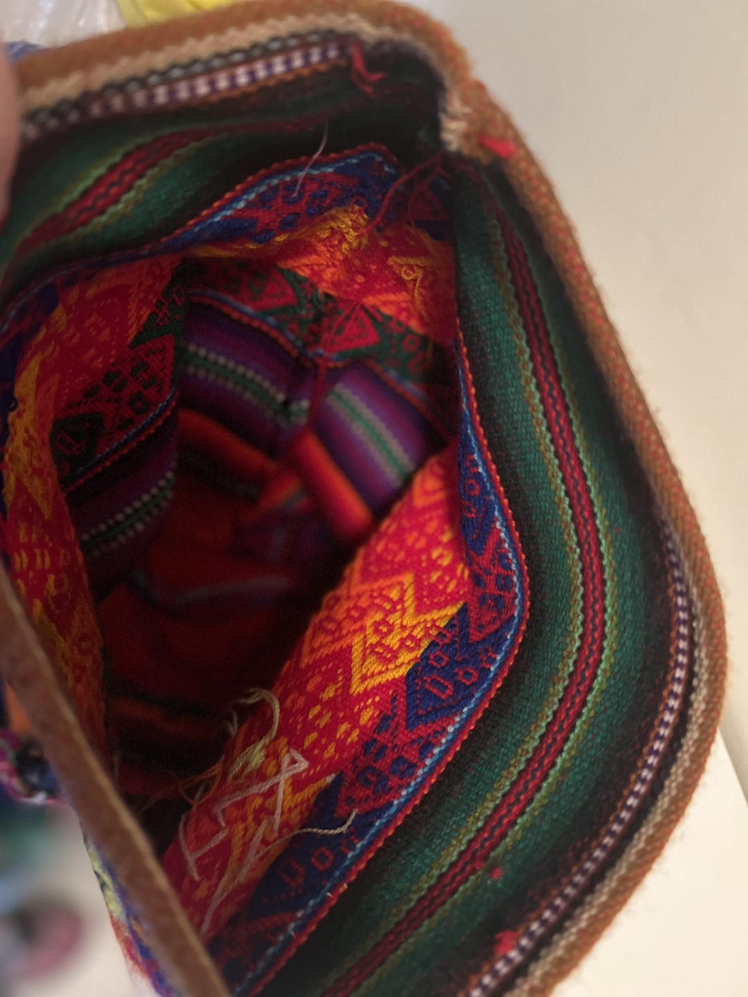 Woven Drawstring Bag with Llama and Sun Design - photo 3