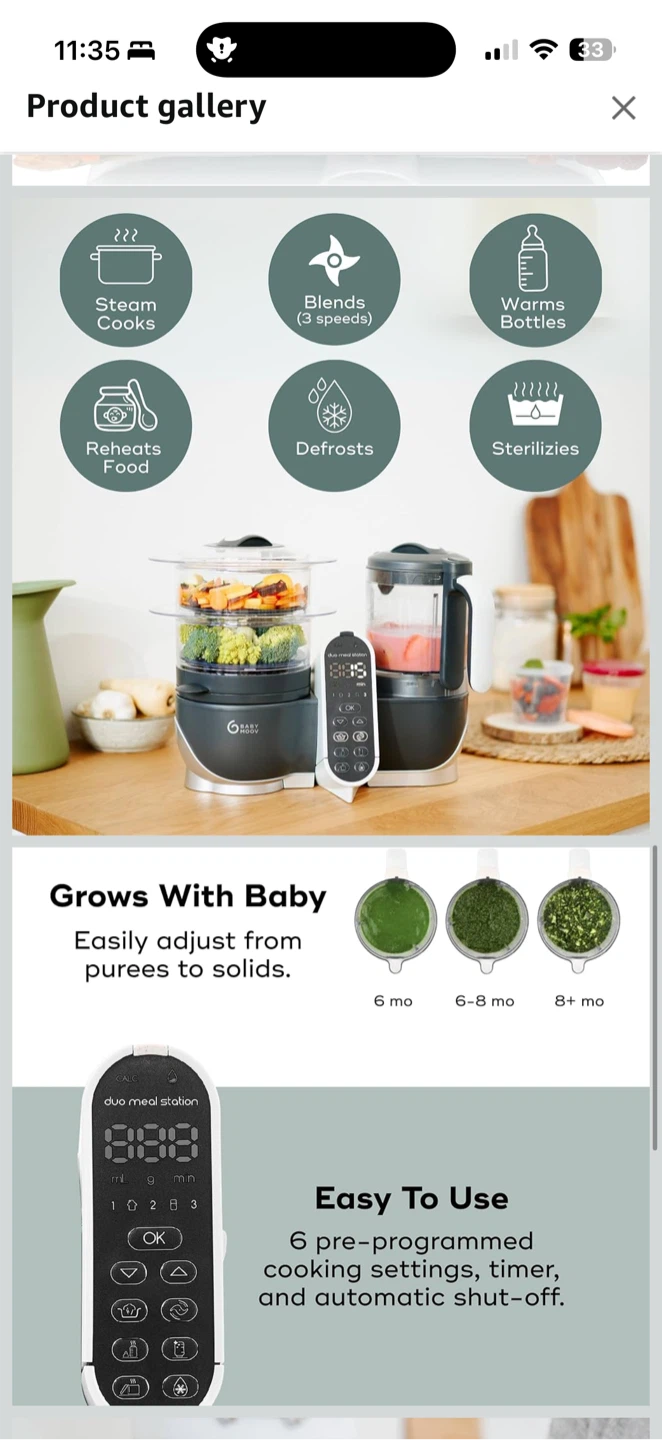 Babymoov Duo Meal Station 6-in-1 Baby Food Maker - photo 4
