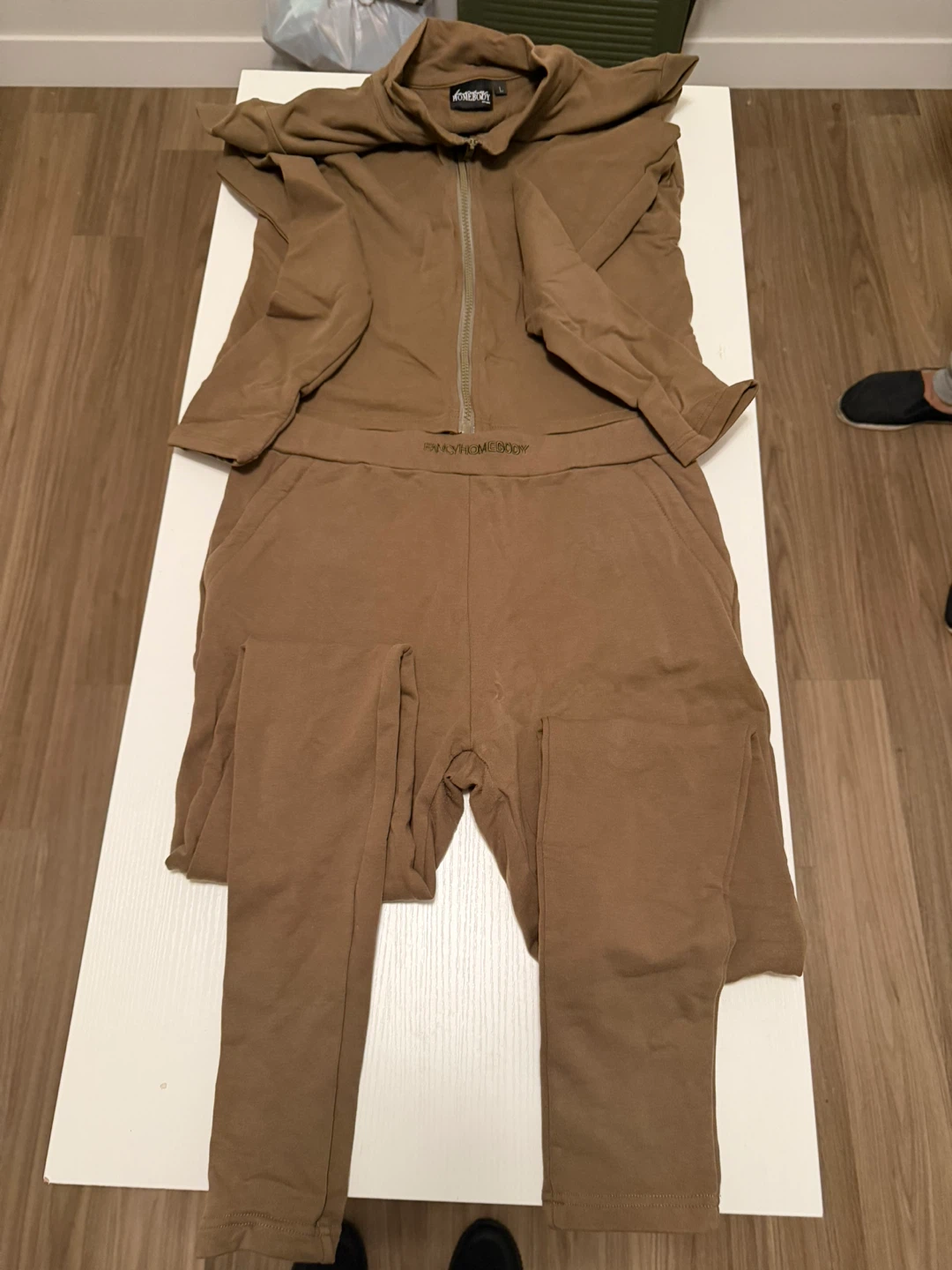 HOMEBODY Brown Full Zip Jumpsuit Size L