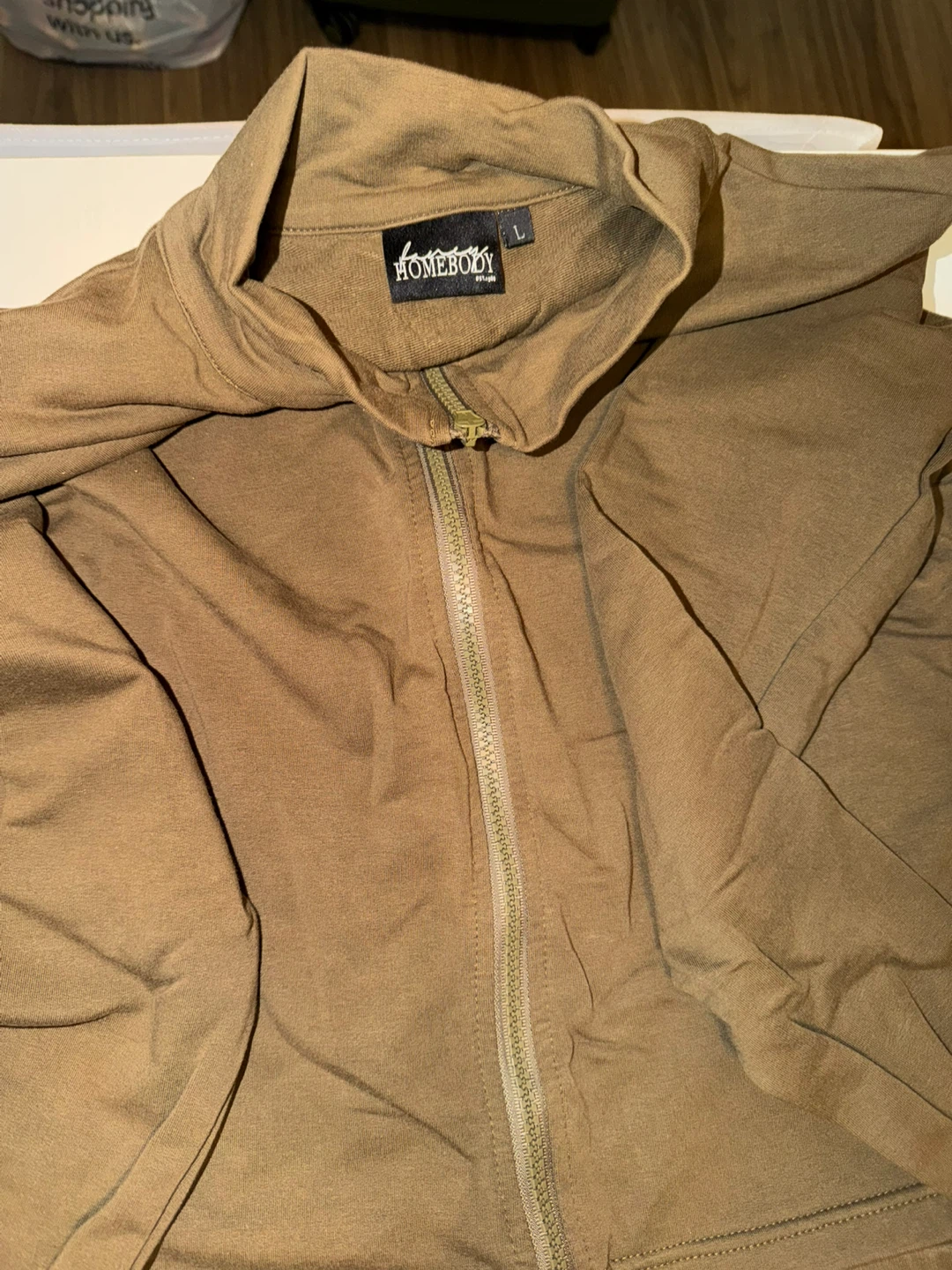 HOMEBODY Brown Full Zip Jumpsuit Size L - photo 3