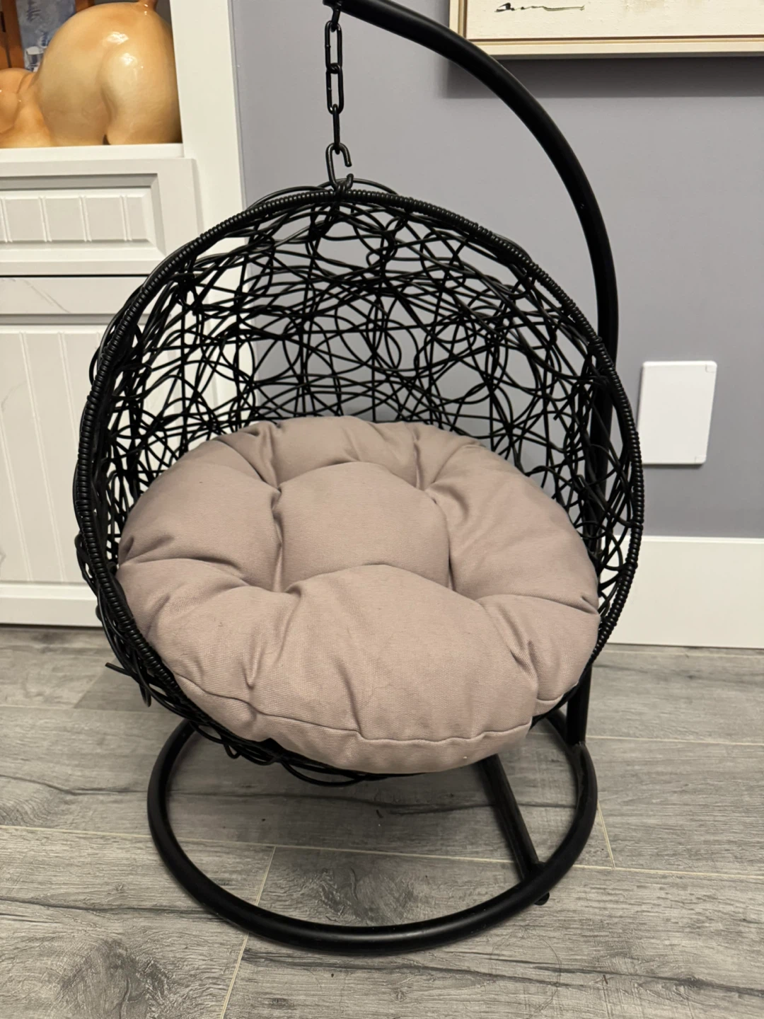 Dog or cat Hanging Egg Chair - Black Wicker - photo 5