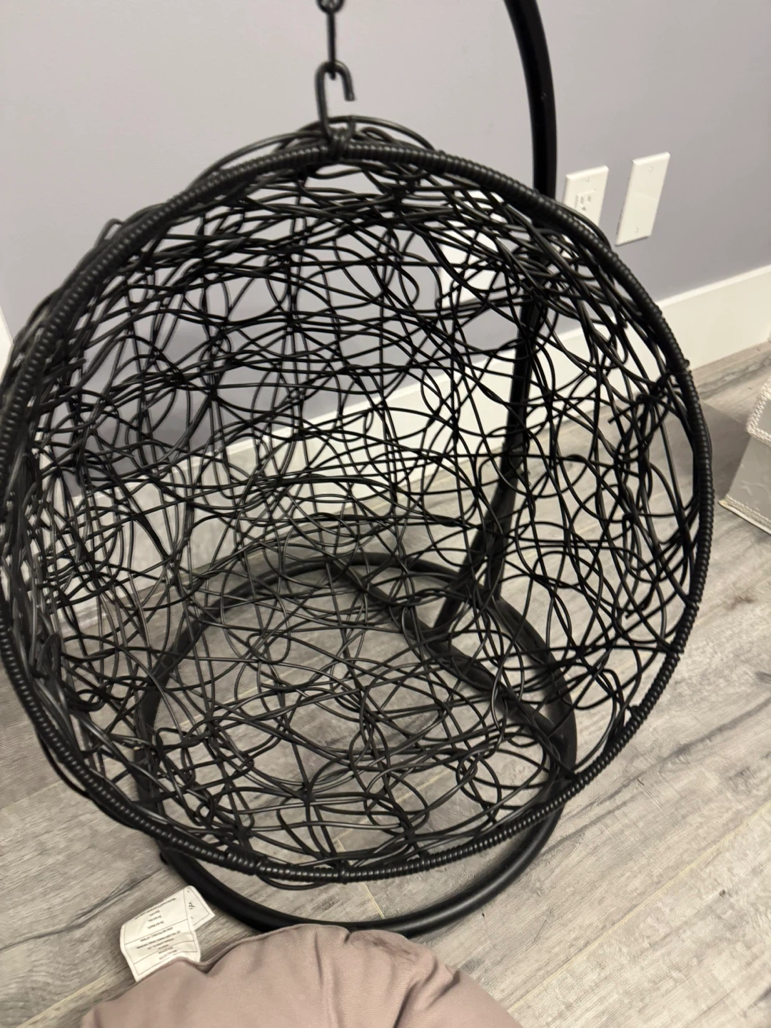 Dog or cat Hanging Egg Chair - Black Wicker - photo 2