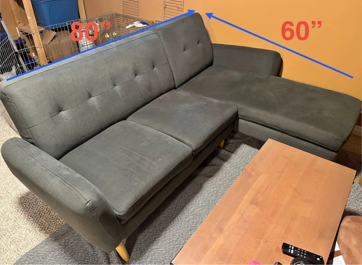 Delivery Available-Grey Sectional Couch 🛋️ - photo 2