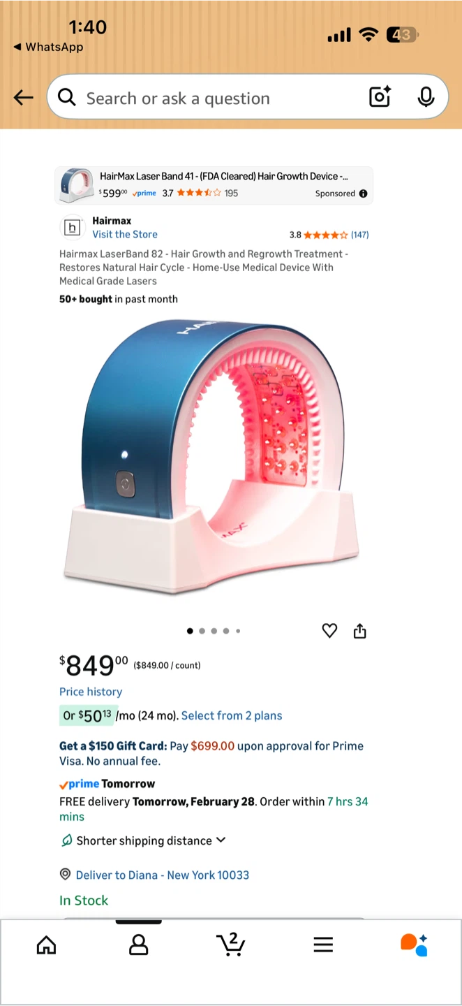 Hairmax Laserband 41 Hair Growth Device