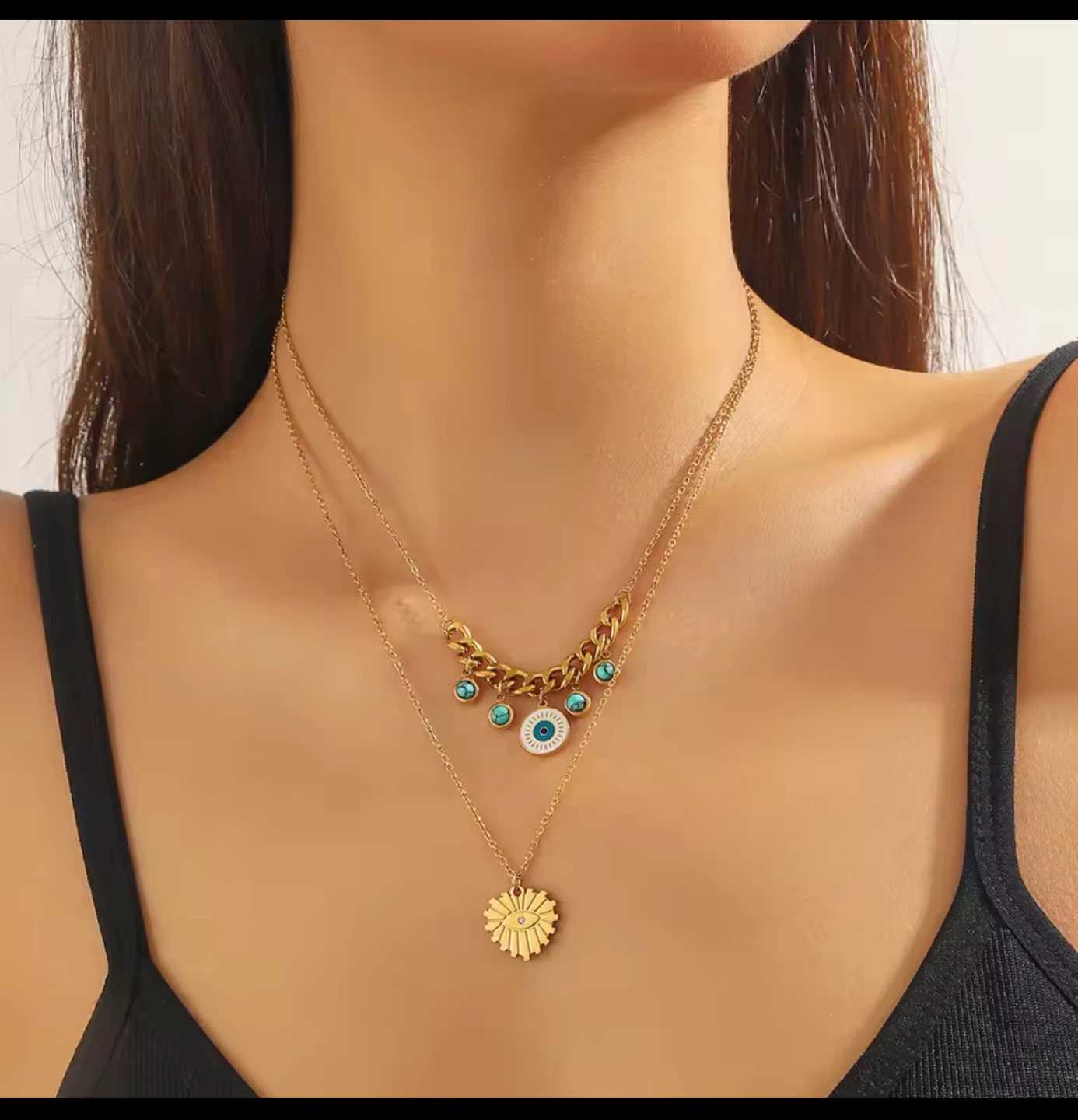 18k gold plated stainless steel necklace - photo 3