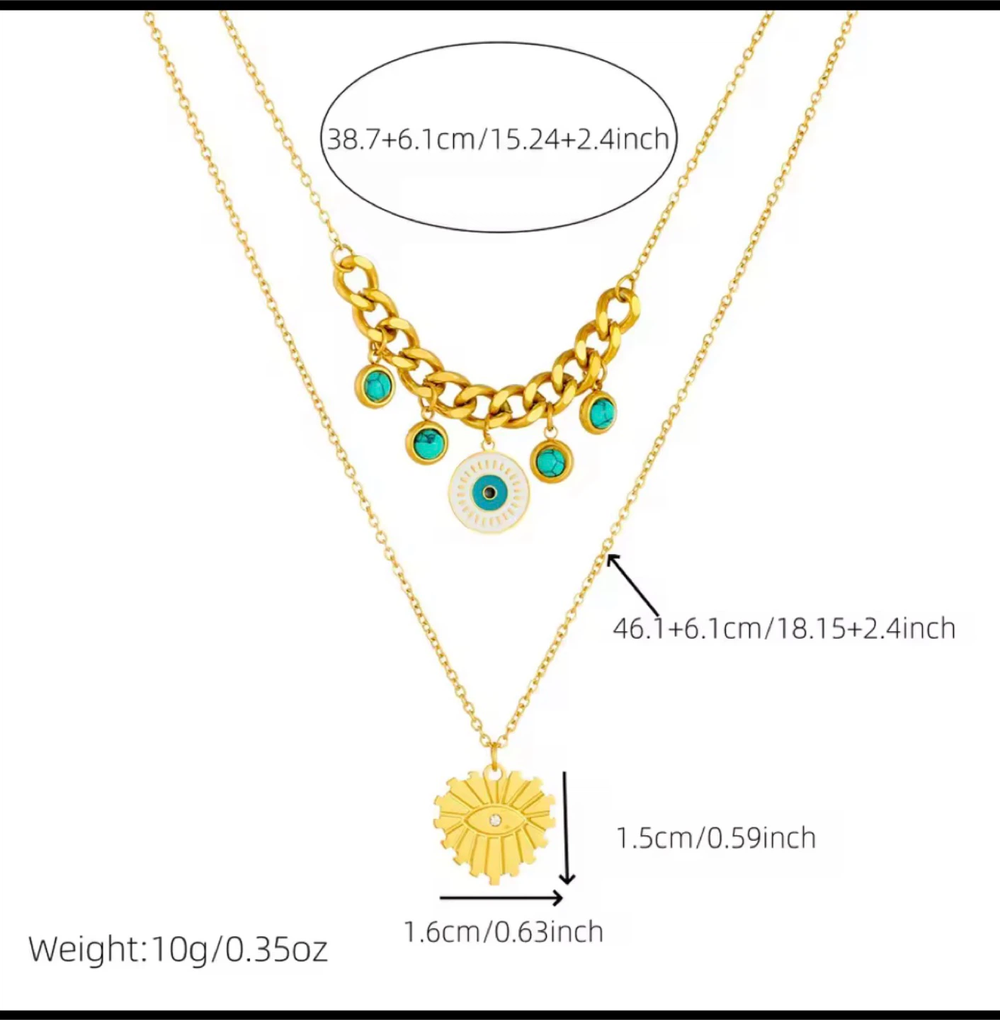 18k gold plated stainless steel necklace - photo 2