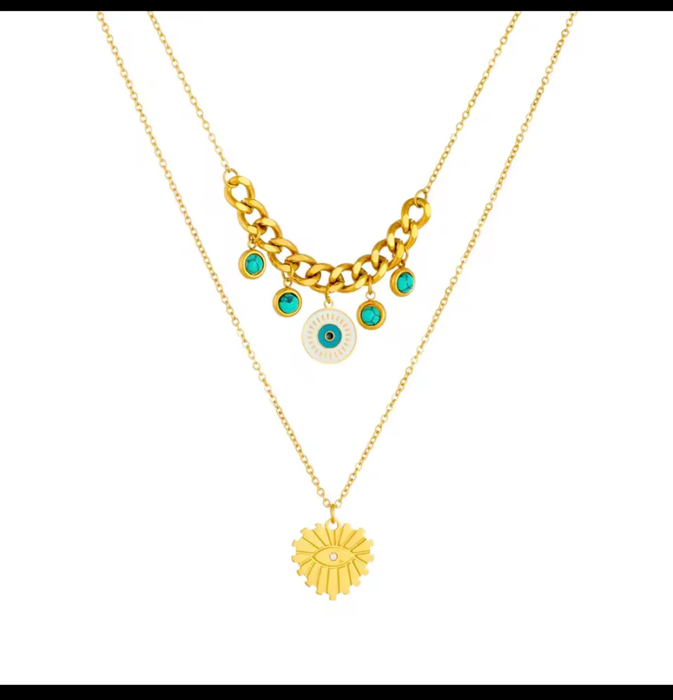 18k gold plated stainless steel necklace - photo 4