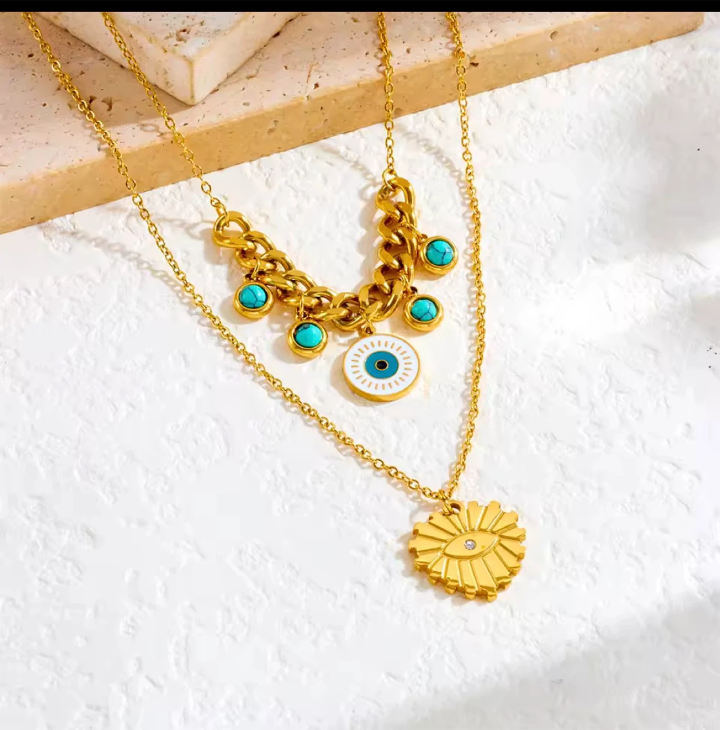 18k gold plated stainless steel necklace - photo 5