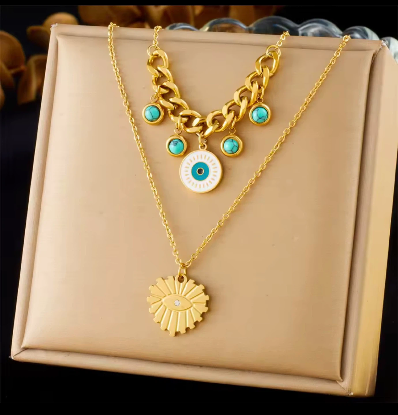 18k gold plated stainless steel necklace