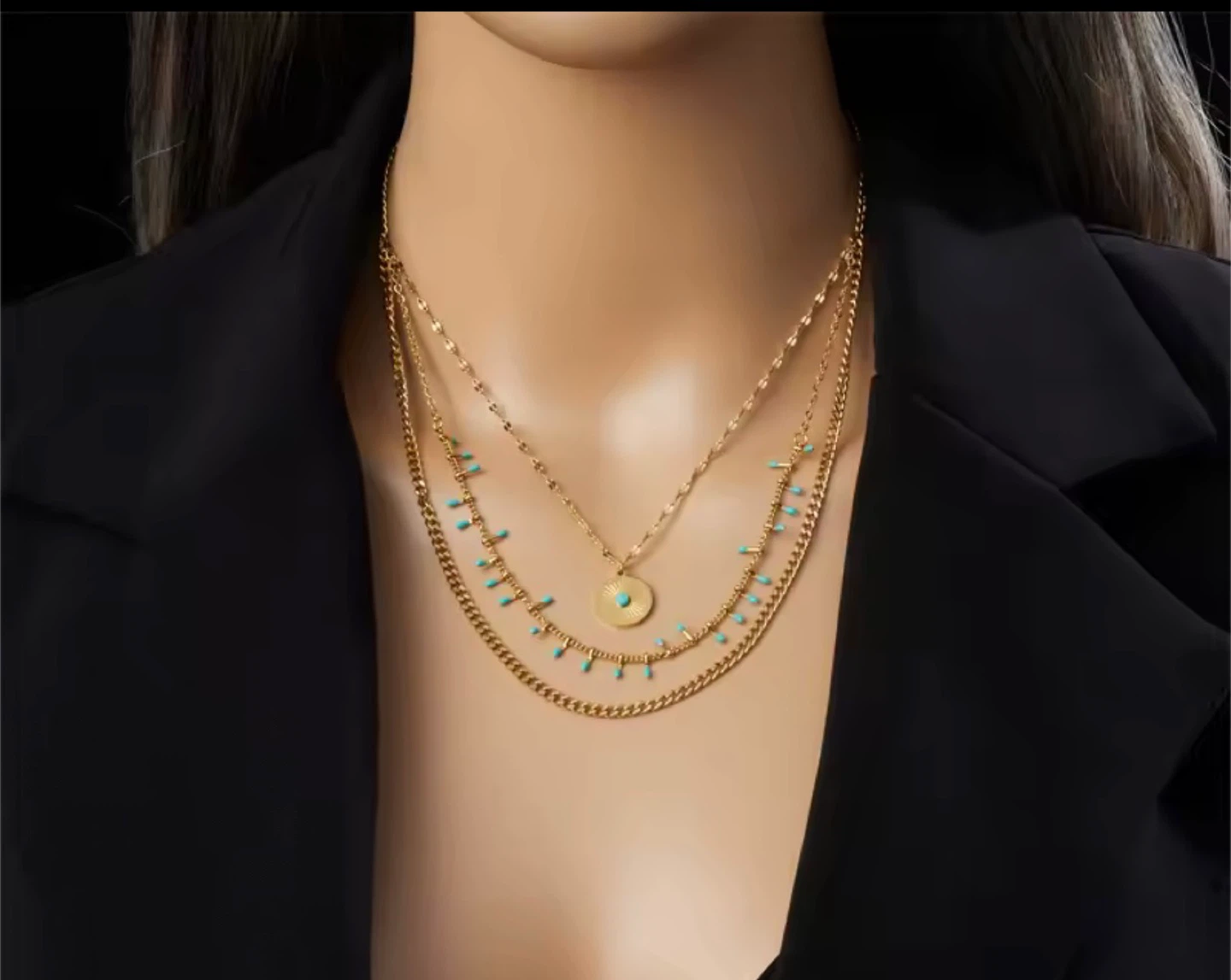 18k gold plated stainless steel necklace - photo 3