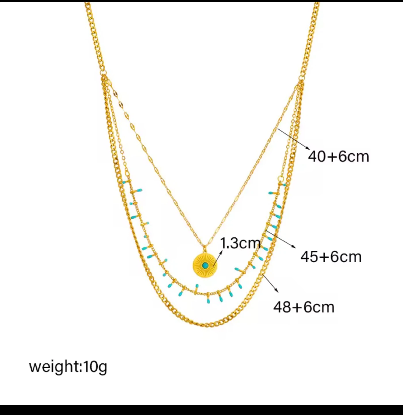18k gold plated stainless steel necklace - photo 2