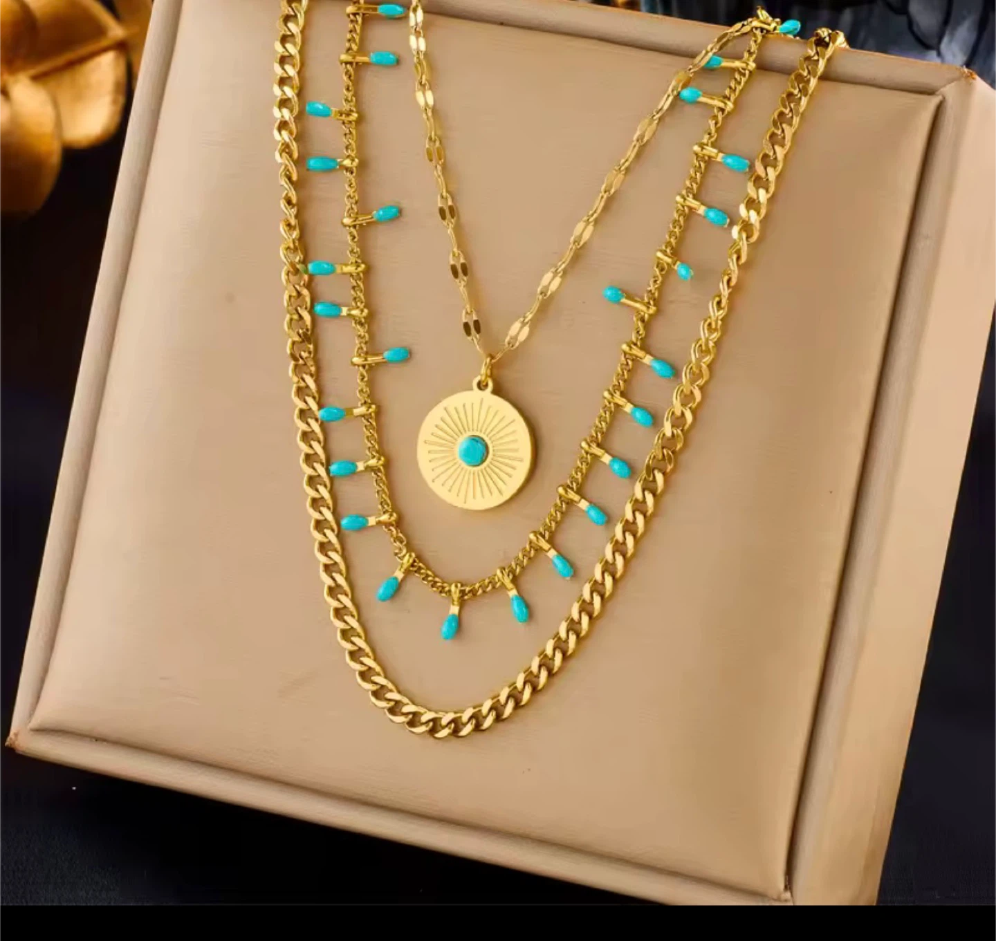 18k gold plated stainless steel necklace