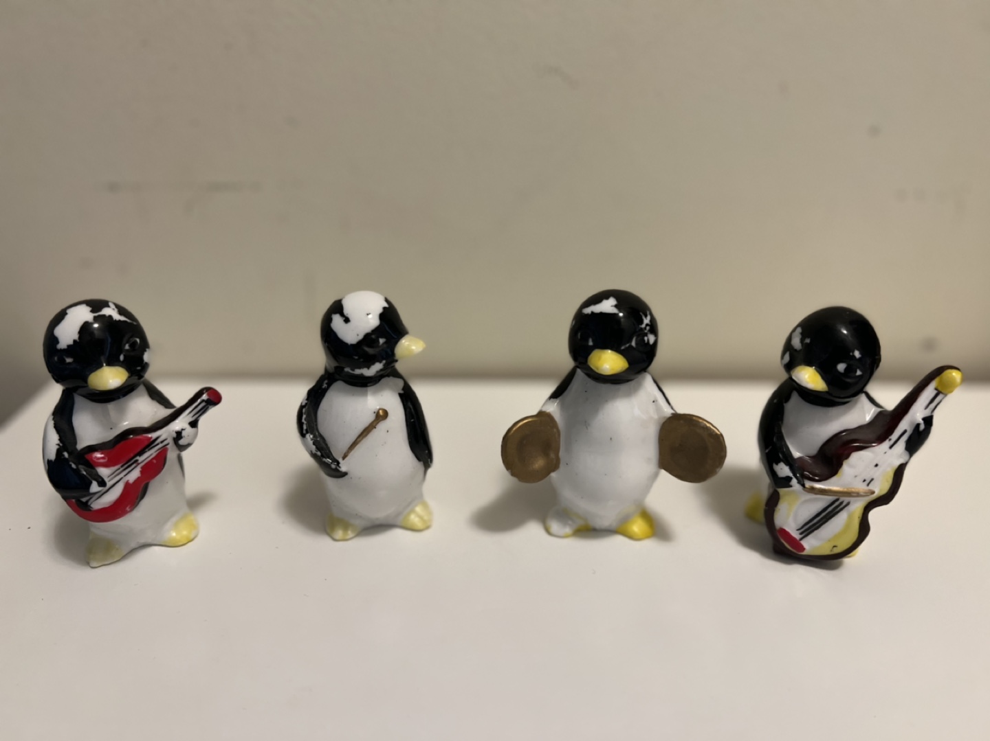 Set of 4 Musical Penguin Figurines