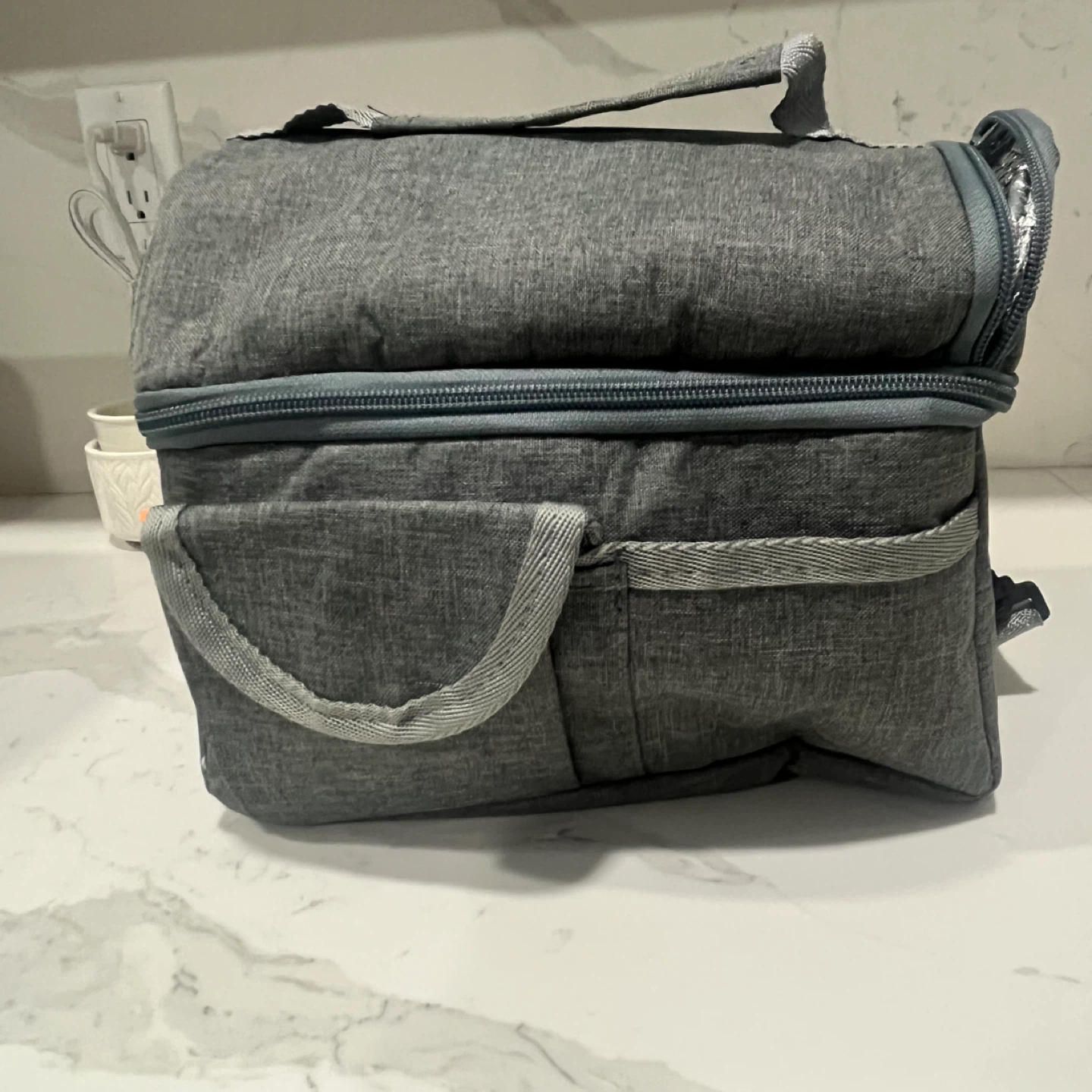 Grey Insulated Lunch Bag
