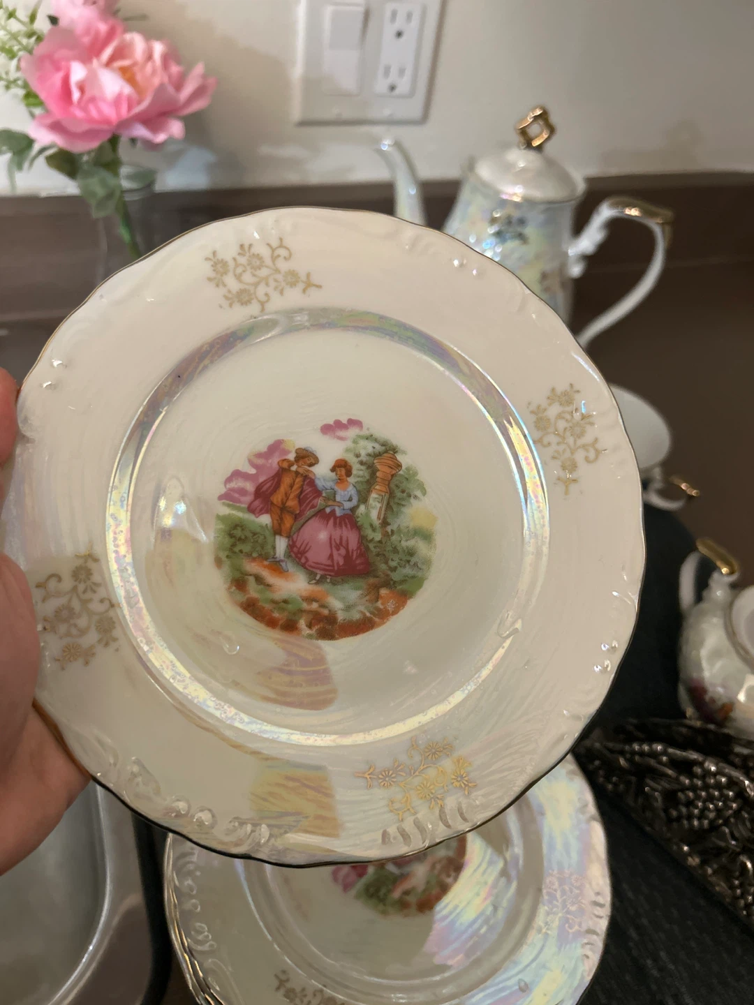 Teacup and Saucer Set with Plates and Pitcher - photo 5