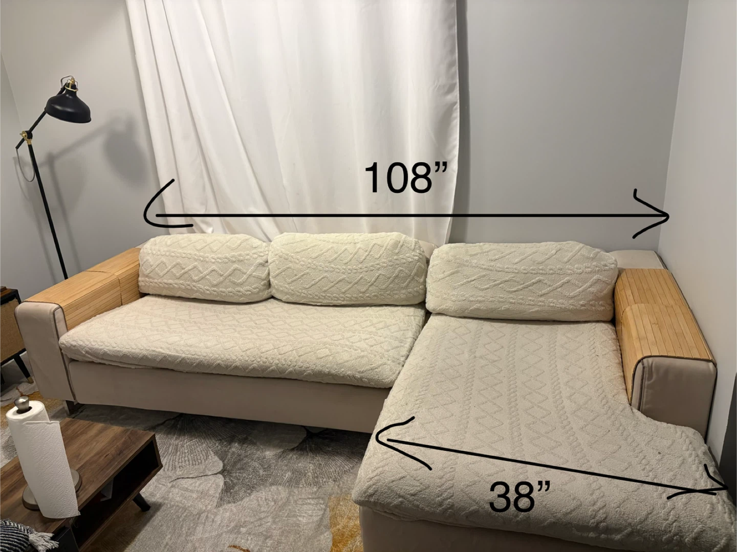 Sectional Couch - Beige - photo 2