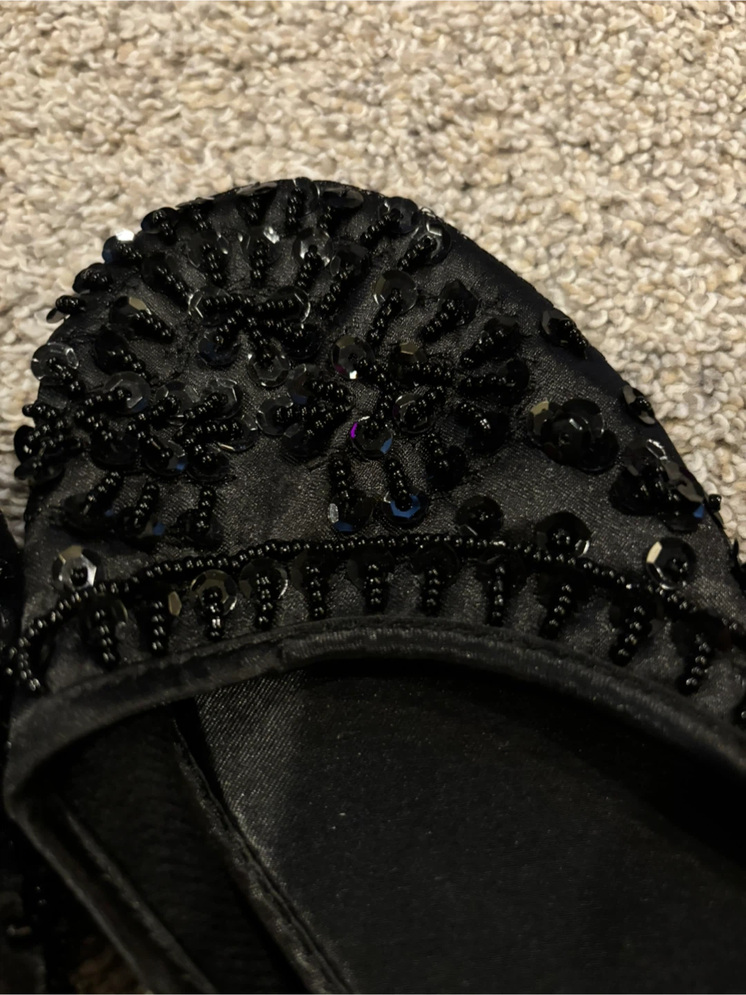 La Vie en Rose Black Beaded Slippers - photo 3
