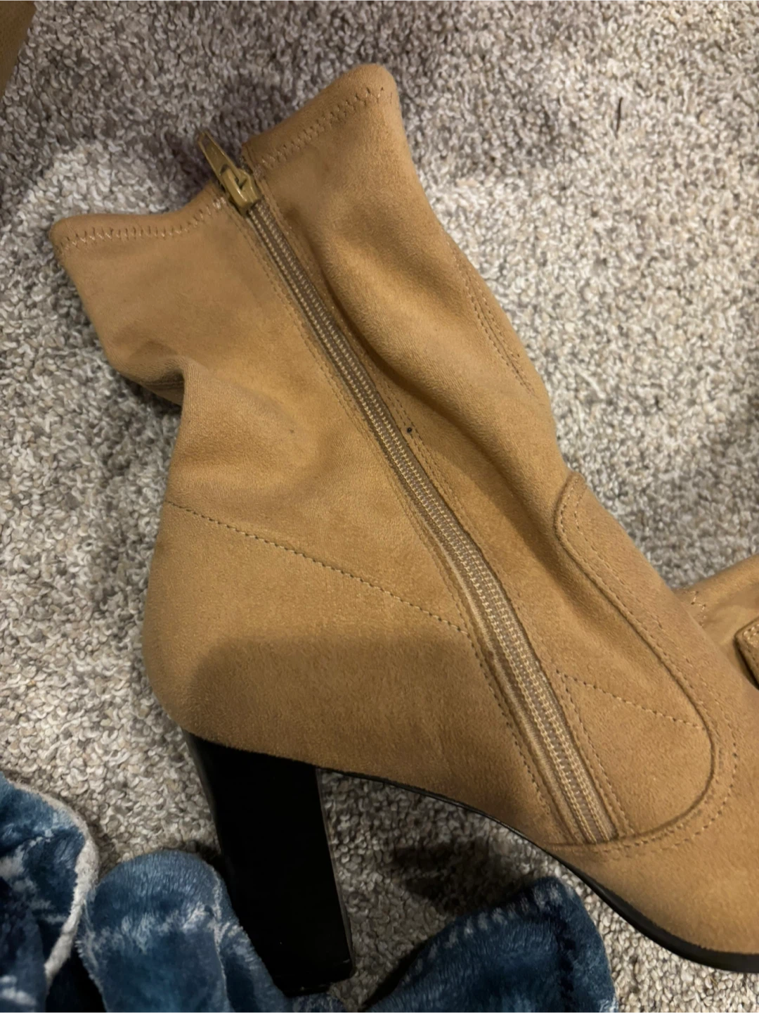 Brown Suede Buckle Ankle Boots - Size 8 - photo 5