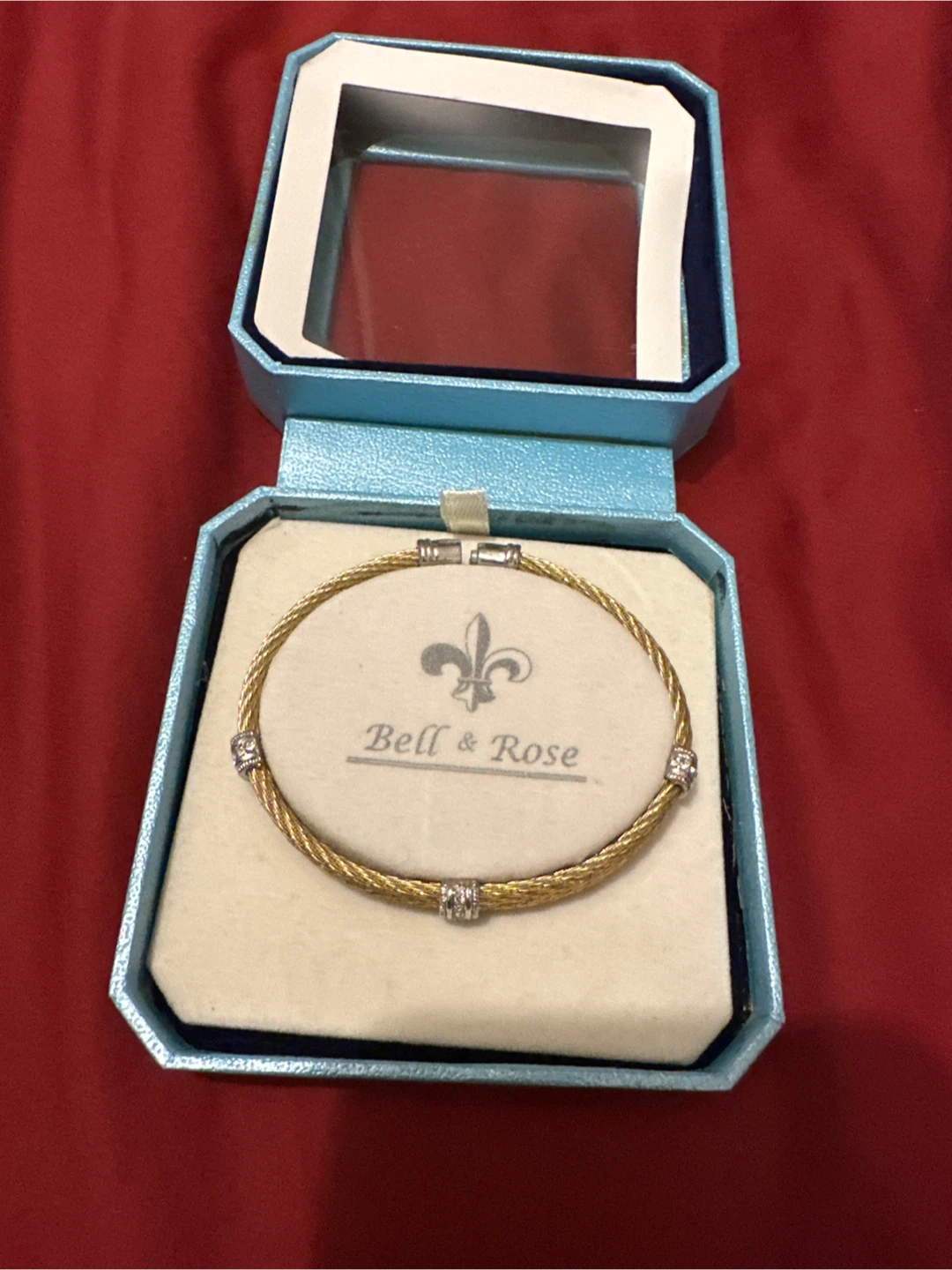 BELL & ROSE bracelet crystal and rope gold