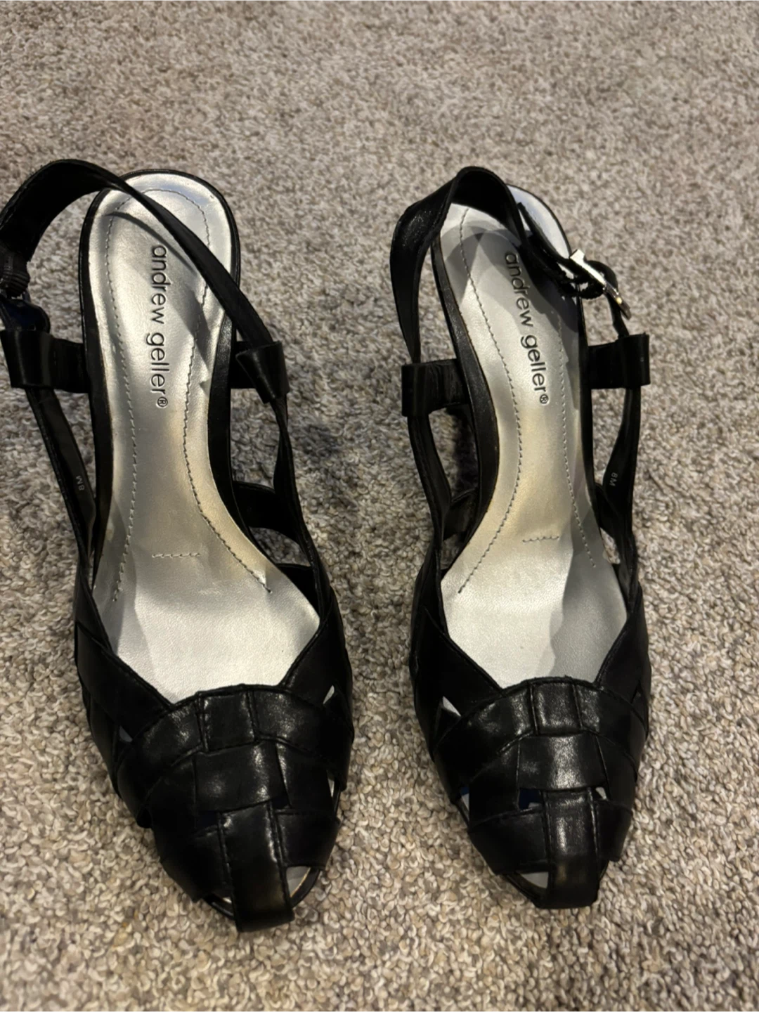 Andrew Geller Black Woven Wedge Sandals - photo 2
