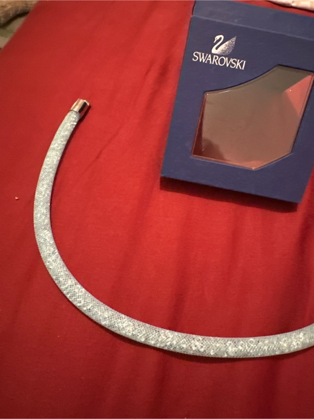 SWAROVSKI CRYSTAL BLUE NECKLACE, ALMOST CHOKER STYLE - photo 2