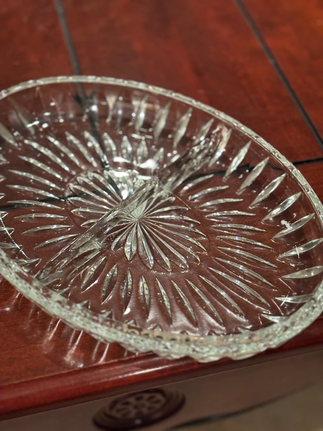Ornate Silver Plated Divided Serving Tray with Glass Insert - photo 3