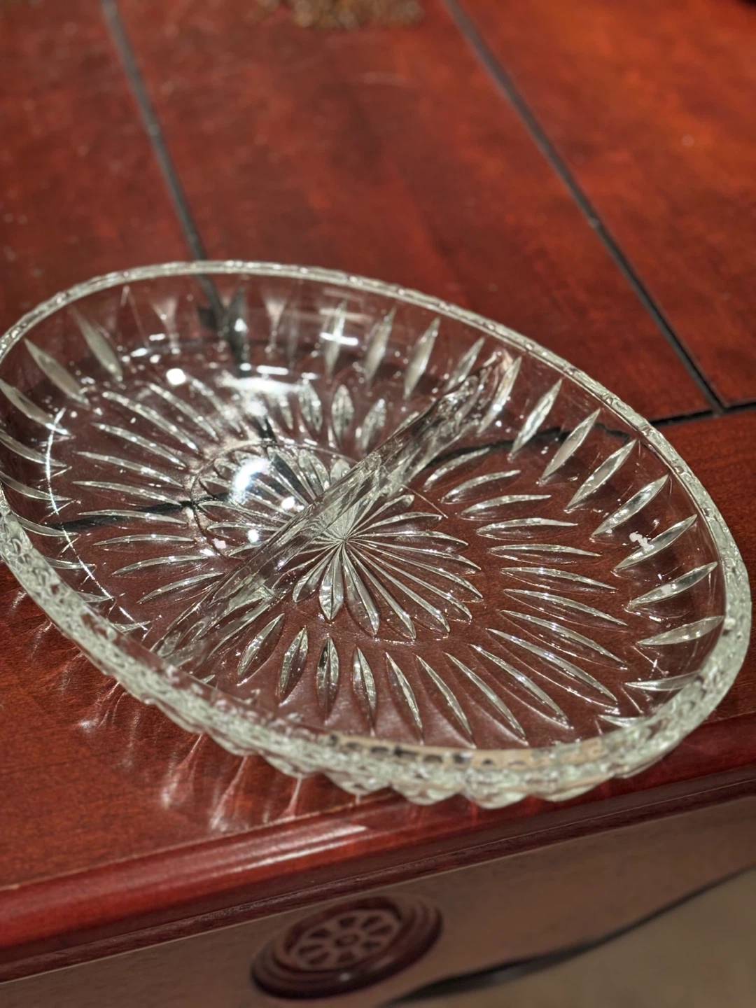 Ornate Silver Plated Divided Serving Tray with Glass Insert - photo 2