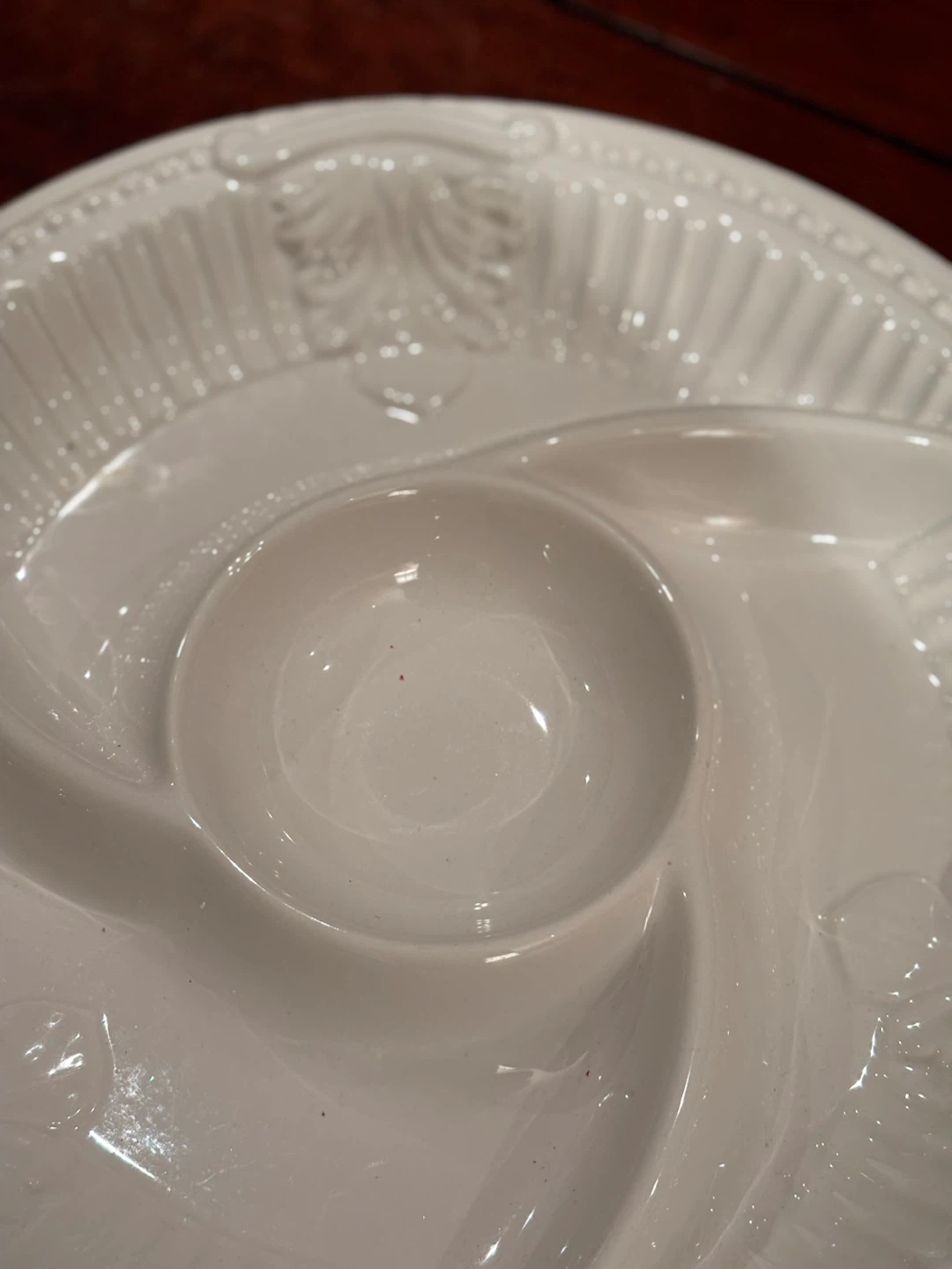 White Ceramic Chip and Dip Platter - photo 2