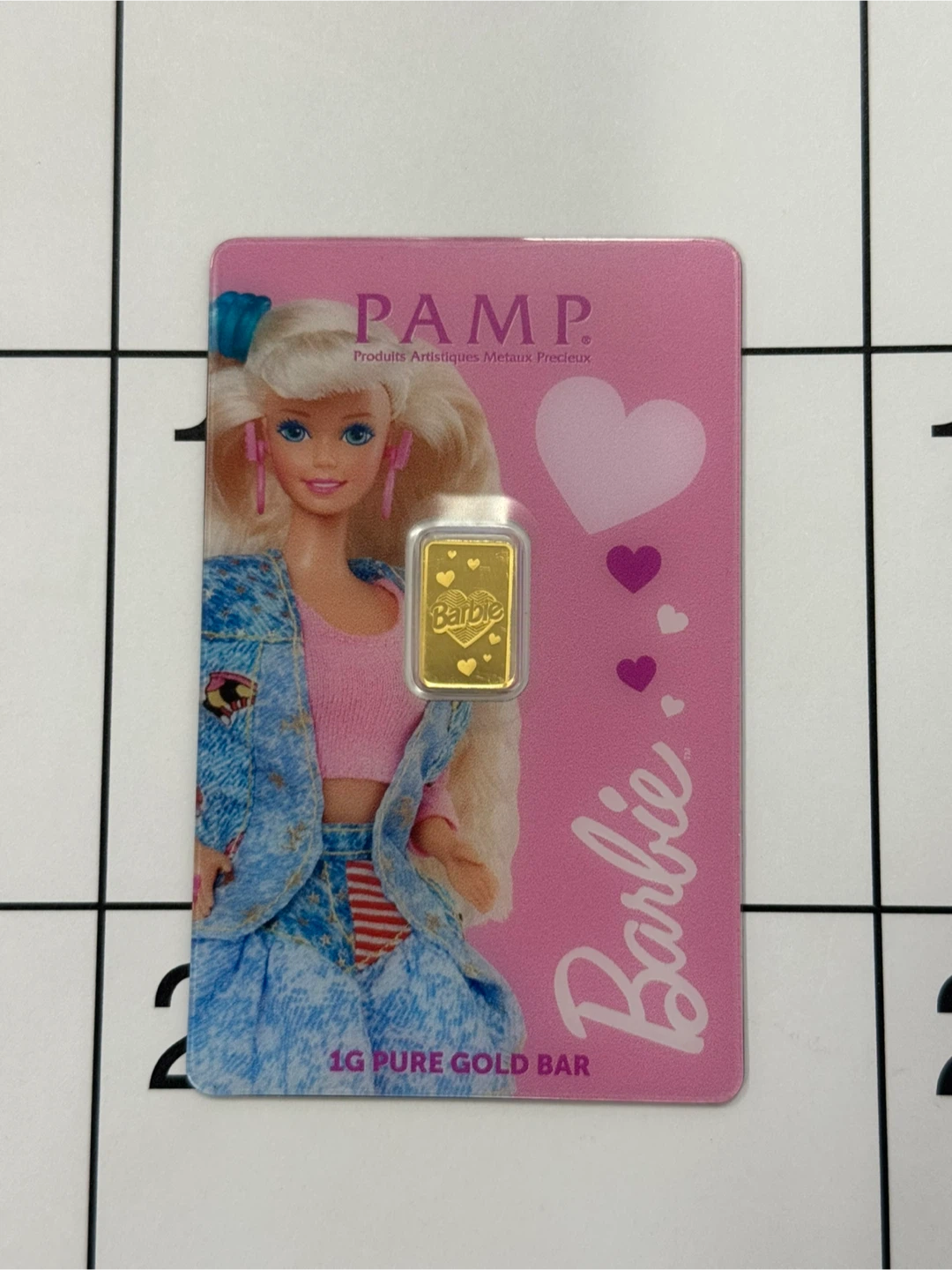 PAMP Barbie 1G Pure Gold Bar in essay 2nd edition