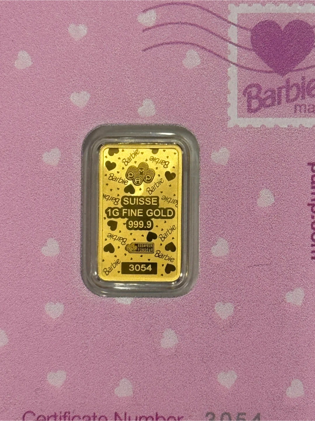 PAMP Barbie 1G Pure Gold Bar in essay 2nd edition - photo 4