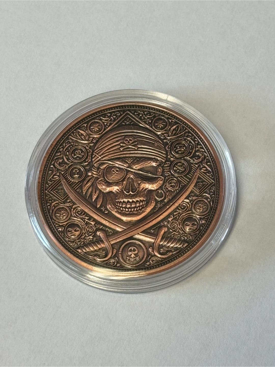 1 oz 999 Fine Copper Pirate and Ship  Coin