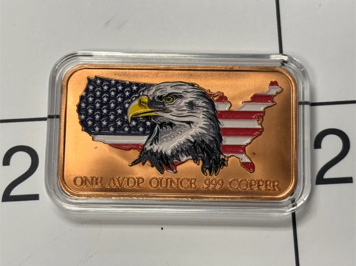 1 oz 999 Copper bar of Trump on eagle by Mount Rushmore - photo 2