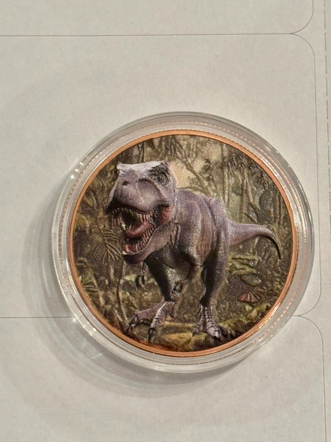 1 oz 999 Fine Copper Round - Dinosaur 3d Design