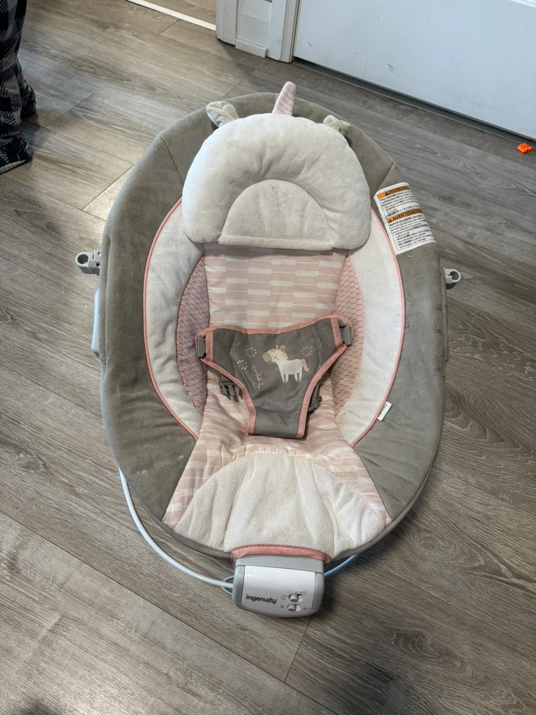 Ingenuity musical Baby Bouncer - Pink & Grey Unicorn Design - photo 4