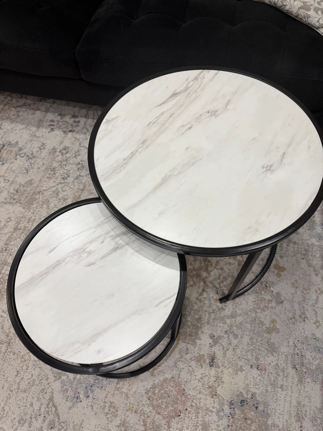 Set of 2 Nesting Round Coffee Tables - photo 2