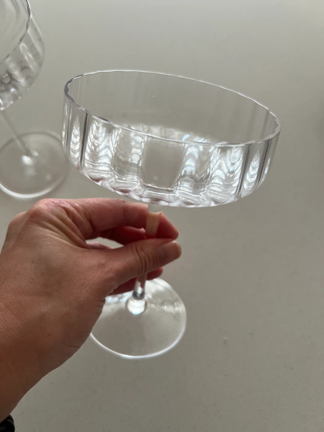 Set of 2 Clear Coupe Glasses