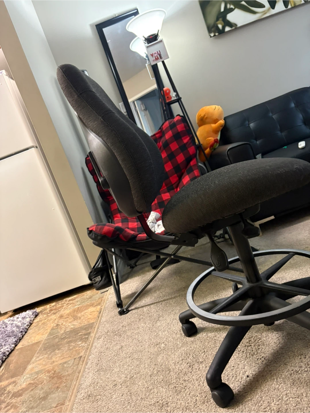 Black Task Chair with Footrest - photo 4