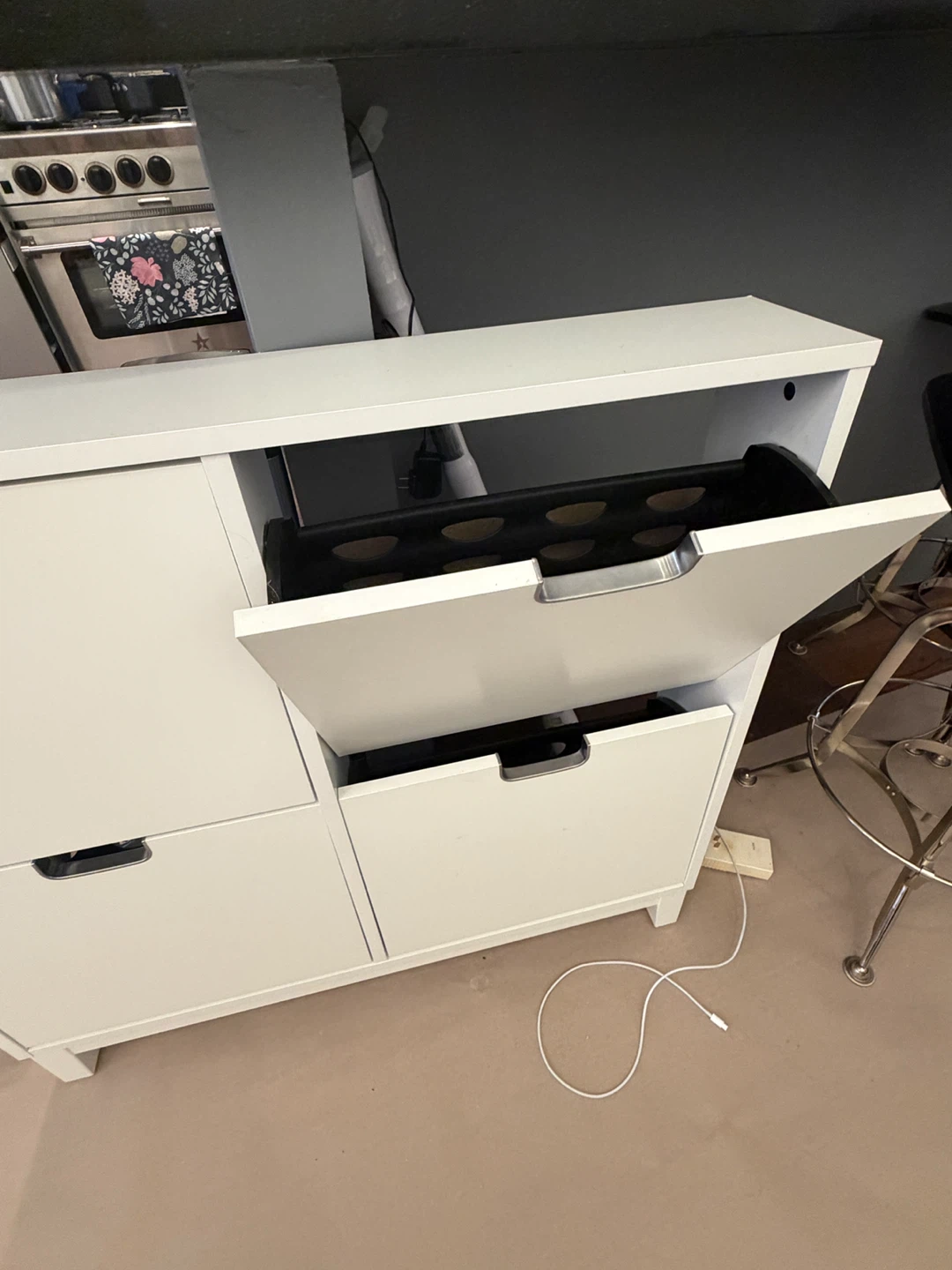 IKEA White Shoe Cabinet with 4 Drawers (wall mounted) - photo 2