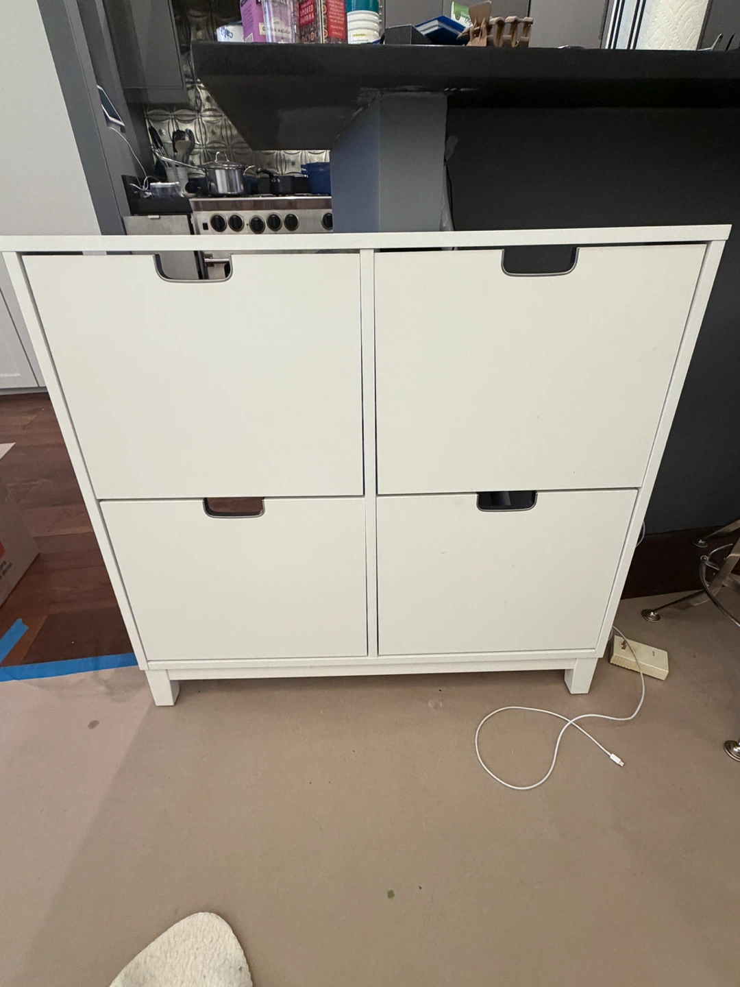 IKEA White Shoe Cabinet with 4 Drawers (wall mounted)