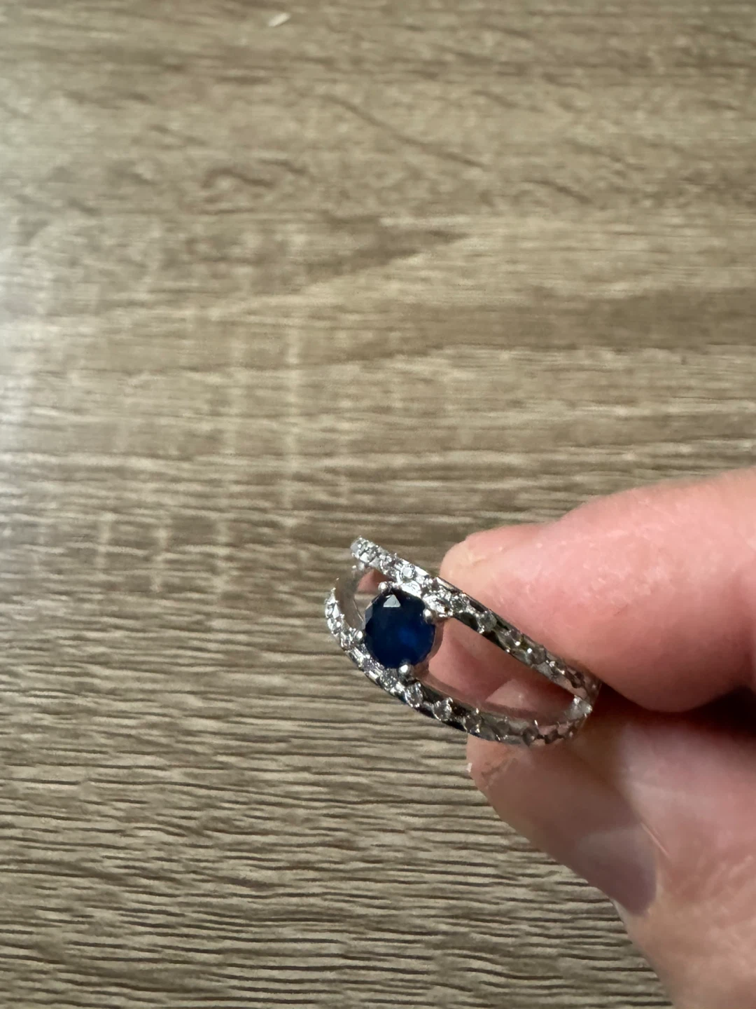 Sterling Silver Ring with Blue Stone size 9.5 - photo 3