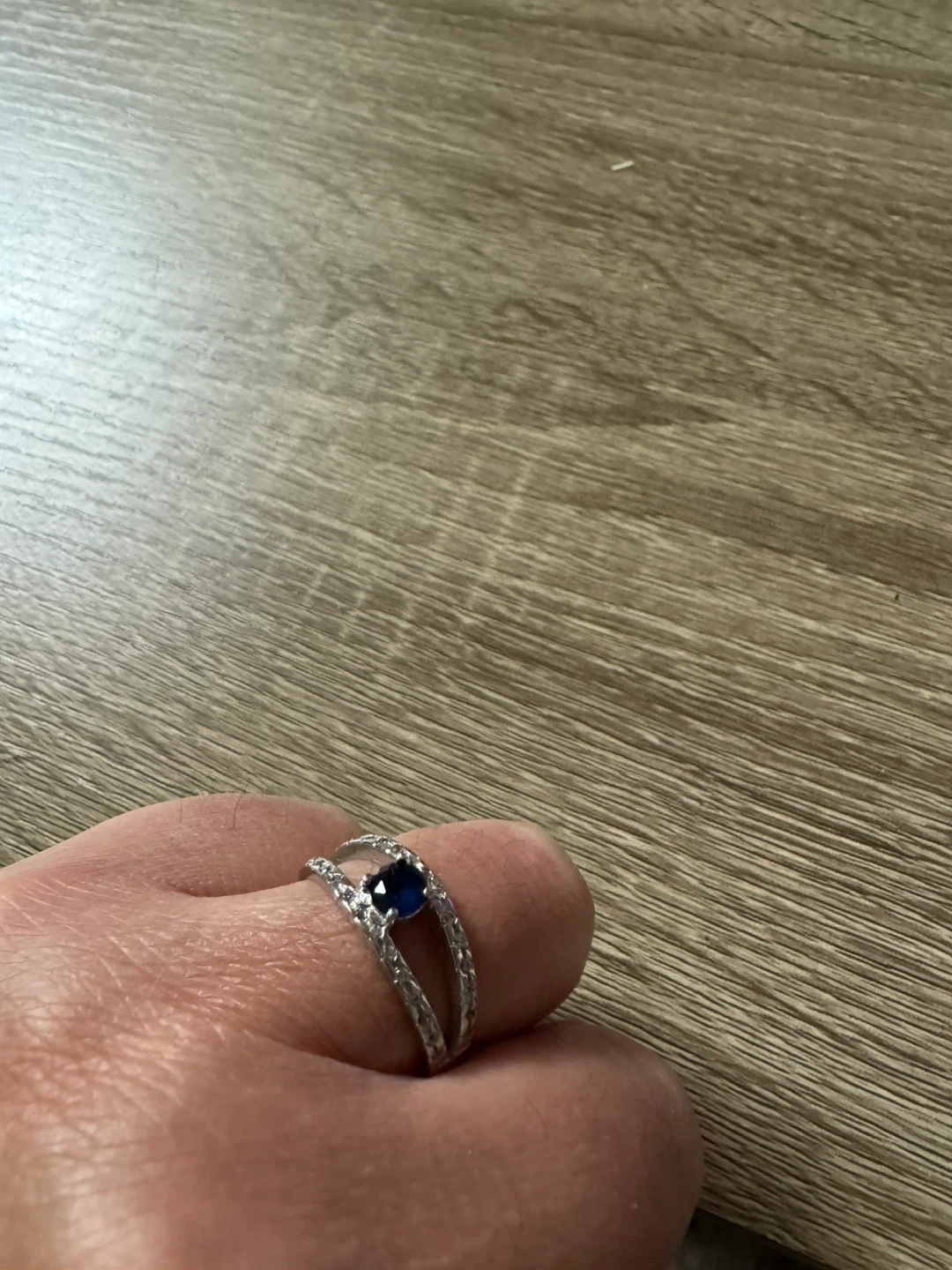 Sterling Silver Ring with Blue Stone size 9.5