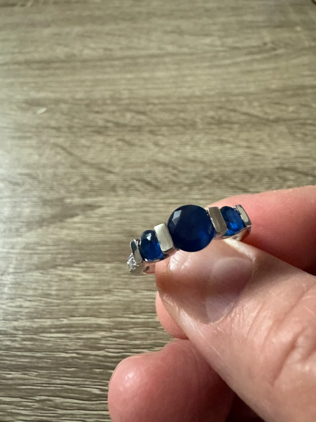 Sterling Silver Sapphire Ring Size 9